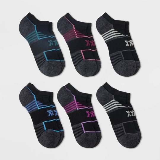 womens-6pk-cushioned-mesh-finish-line-fashion-no-show-athletic-socks-all-in-motion-black-4-11