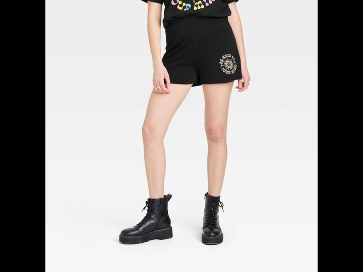 womens-be-kind-to-your-mind-graphic-jogger-shorts-black-size-small-1