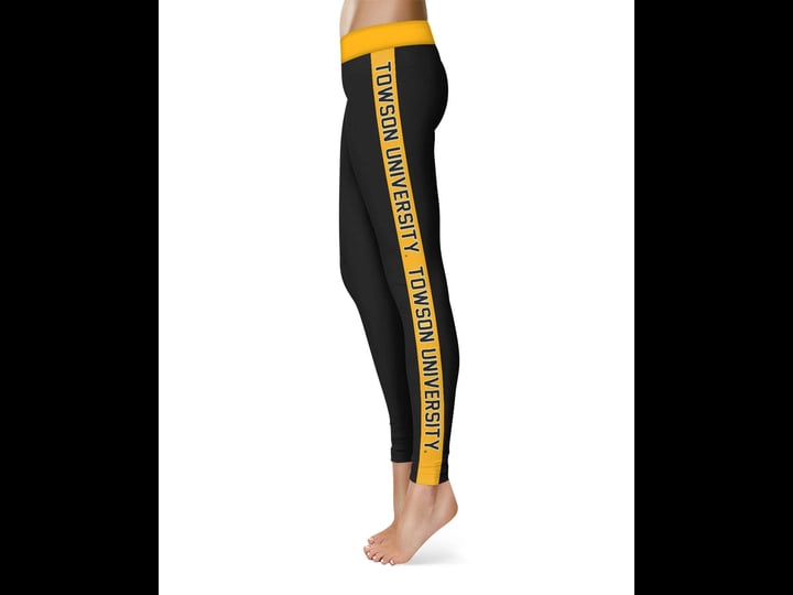 womens-black-gold-towson-tigers-side-stripe-yoga-leggings-size-large-1