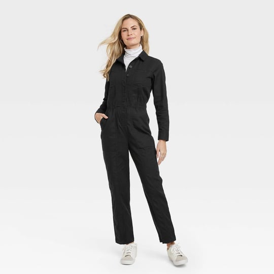 womens-button-front-coveralls-universal-thread-black-1