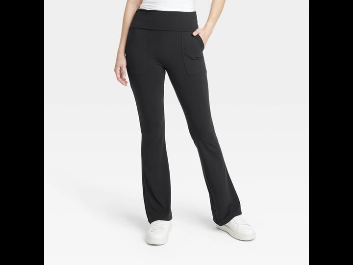 womens-fold-over-waistband-flare-leggings-with-pockets-a-new-day-black-l-1