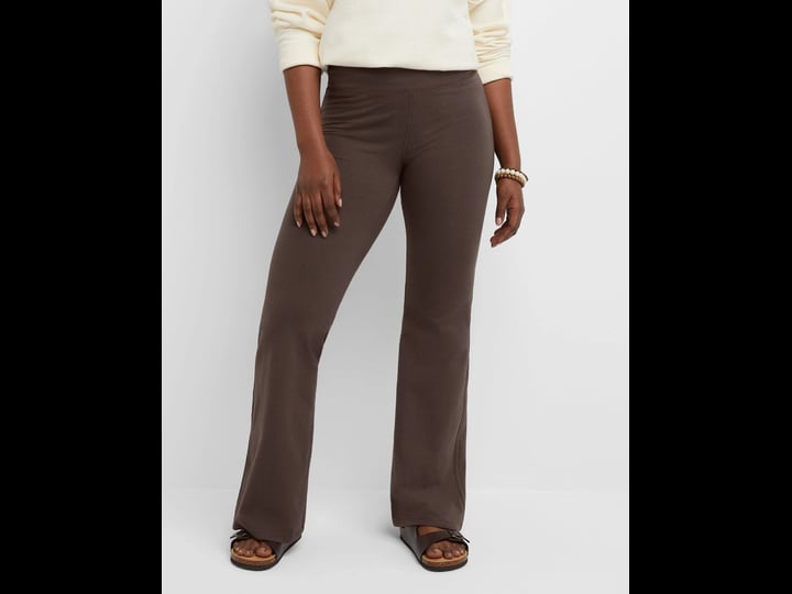 womens-hanes-originals-stretch-jersey-flare-pants-size-xs-red-1