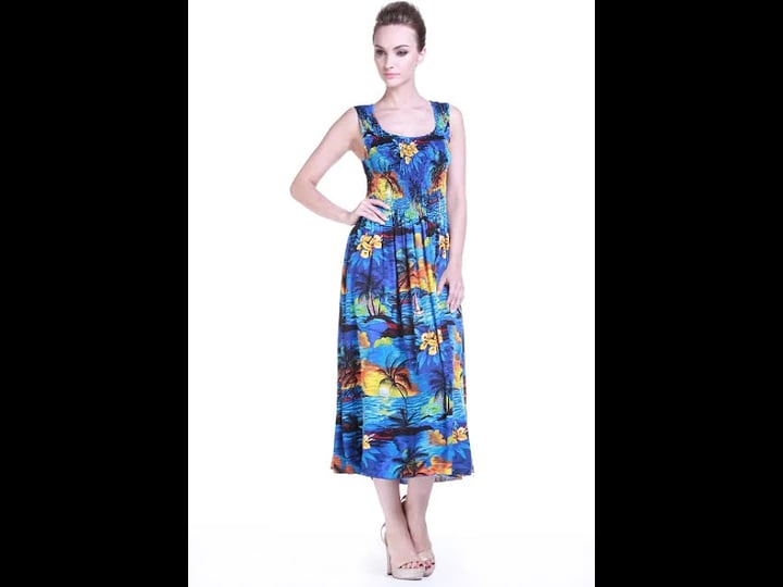 womens-hawaiian-maxi-tank-elastic-luau-plus-size-dress-sunset-blue-1