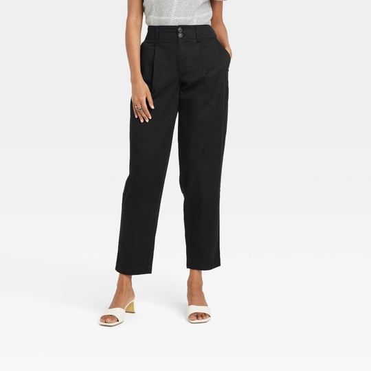 womens-high-rise-pleat-front-tapered-chino-pants-a-new-day-black-13