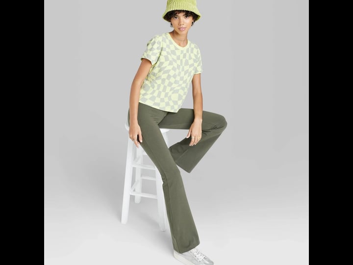 womens-high-waisted-flare-leggings-wild-fable-olive-green-s-1
