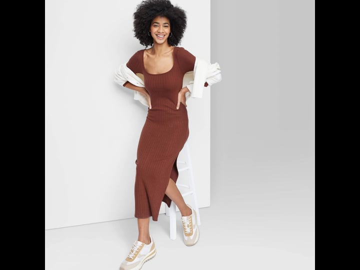 womens-long-sleeve-rib-knit-midi-dress-wild-fable-dark-brown-xl-1
