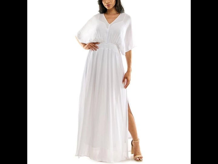 womens-nina-leonard-smocked-maxi-dress-size-large-white-1