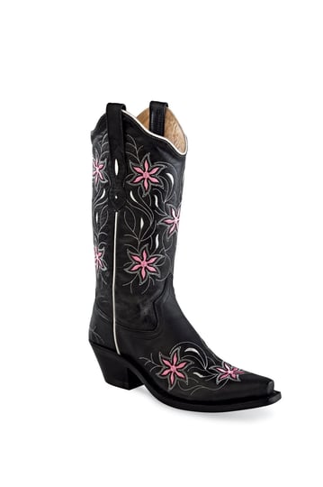 womens-old-west-12-inch-snip-toe-fashion-wear-cowboy-boot-size-5-black-1