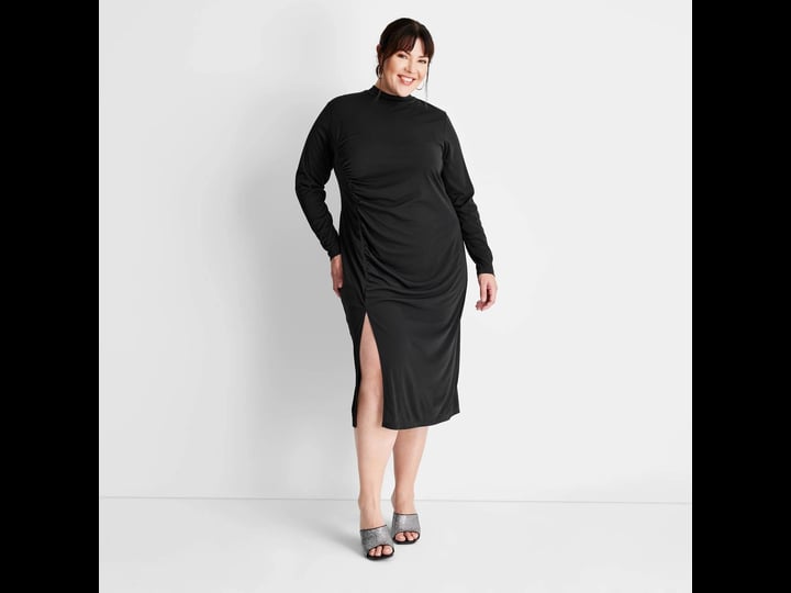 womens-plus-size-long-sleeve-mock-neck-side-ruched-slit-midi-dress-future-collective-with-kahlana-ba-1