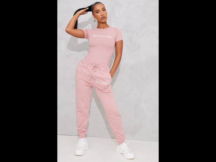 womens-prettylittlething-light-pink-high-waist-cuffed-sweatpants-size-xs-1