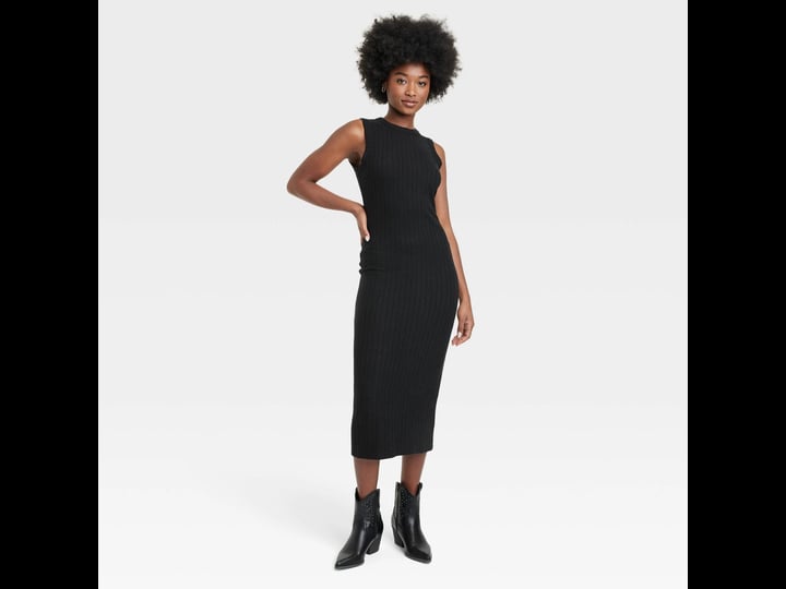 womens-rib-knit-midi-dress-universal-thread-black-m-1