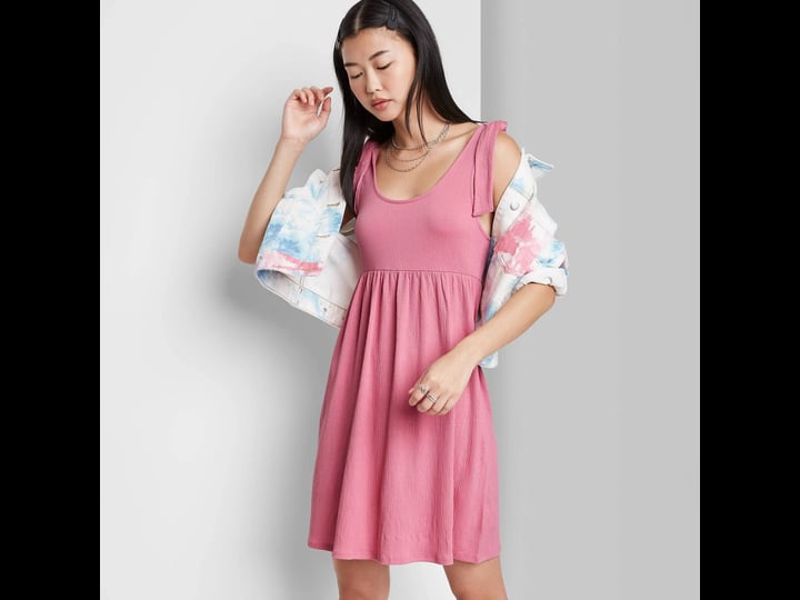womens-sleeveless-tie-strap-babydoll-textured-knit-dress-wild-fable-pink-s-size-small-1