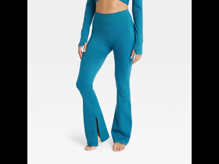 womens-textured-flare-leggings-joylab-blue-l-1
