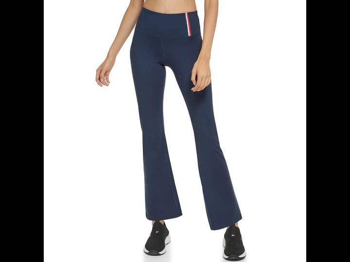 womens-tommy-hilfiger-tp3p6175-high-rise-flare-compression-legging-navy-s-size-small-blue-1