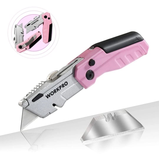 workpro-folding-utility-knife-quick-change-pink-box-cutter-with-blade-storage-compartment-hidden-in--1