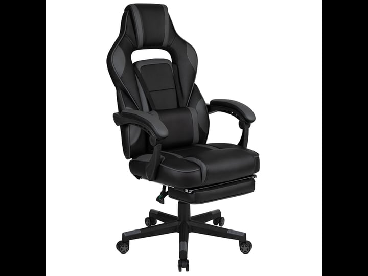 x40-gaming-chair-racing-ergonomic-with-fully-reclining-back-arms-slide-out-footrest-black-gray-1