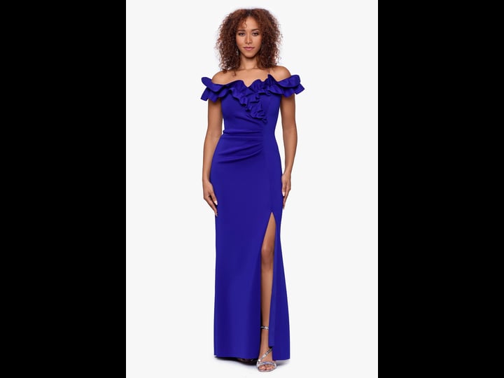 xscape-ruched-ruffle-scuba-gown-in-marine-at-nordstrom-size-15