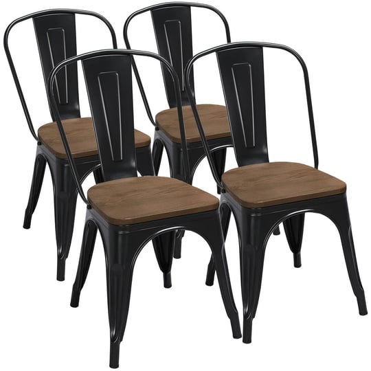 yaheetech-18-inch-classic-iron-metal-dining-chair-with-wood-top-seat-indoor-outdoor-use-chic-dining--1
