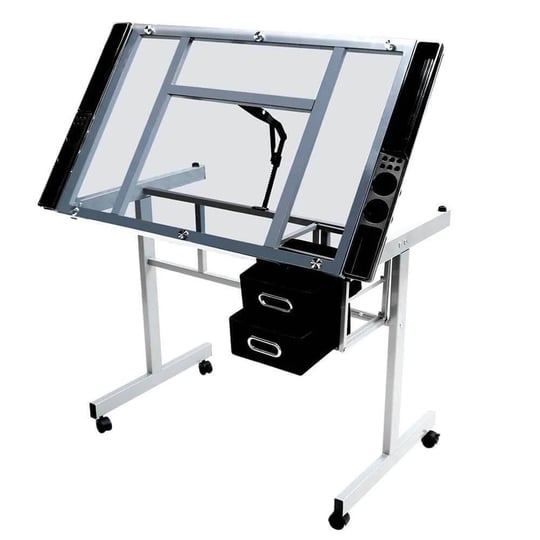 yaheetech-adjustable-drafting-drawing-craft-table-black-1