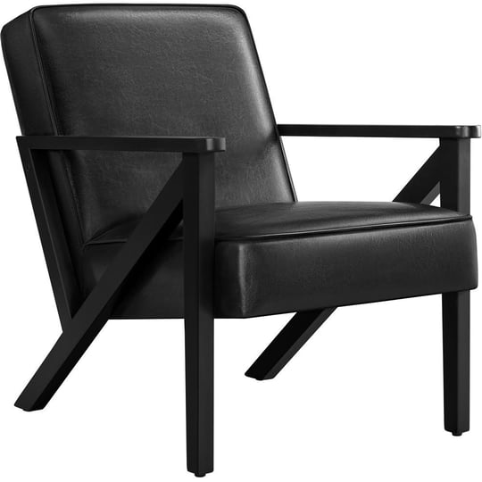 yaheetech-faux-leather-armchair-accent-chair-with-wood-legs-for-living-room-black-1