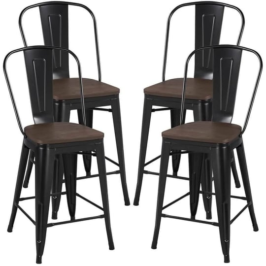 yaheetech-metal-dining-chairs-black-1