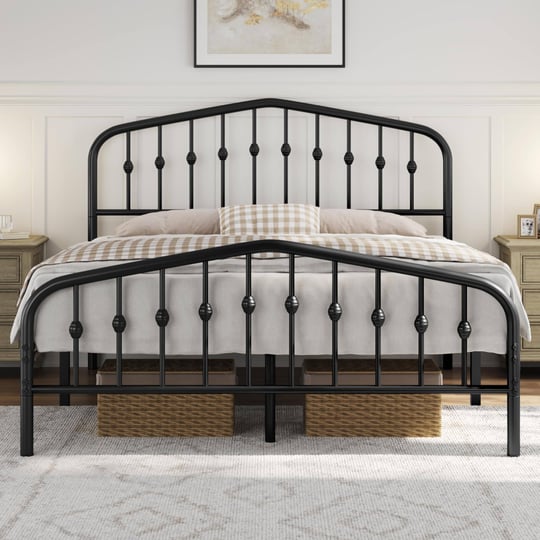 yaheetech-queen-bed-frames-metal-platform-bed-with-victorian-style-wrought-iron-headboard-and-footbo-1