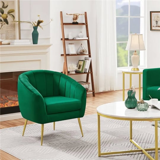 yaheetech-velvet-channel-tufted-accent-armchair-with-gold-metal-legs-green-1