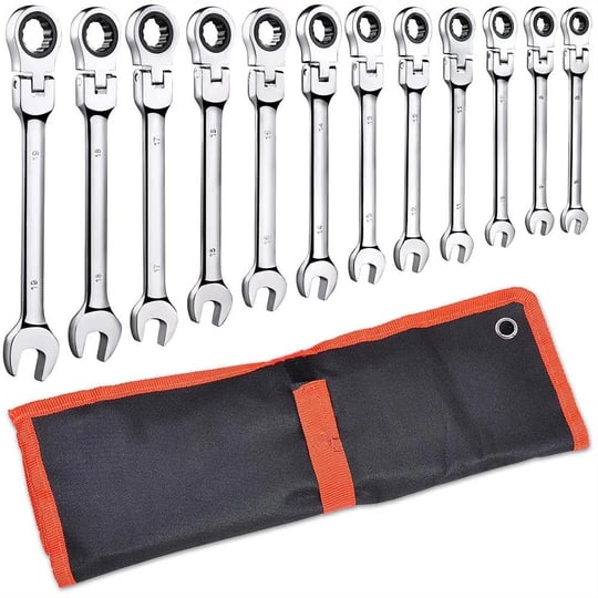yescom-12pc-8-19mm-metric-flexible-head-ratcheting-wrench-combination-spanner-tool-set-1