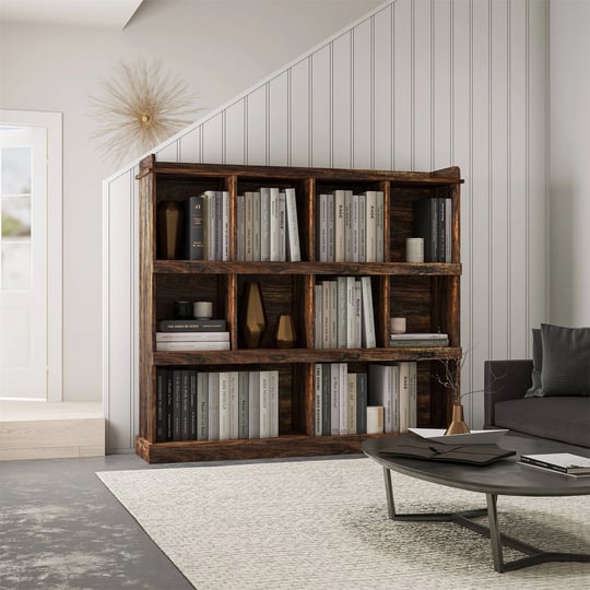 yjtonwin-10-shelf-bookcase-for-home-office-brown-1