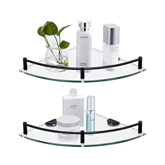 yorkhomo-glass-shelf-black-2-pack-bathroom-glass-floating-shower-shelves-with-rail-9-8-x-9-8-x-2-4-i-1
