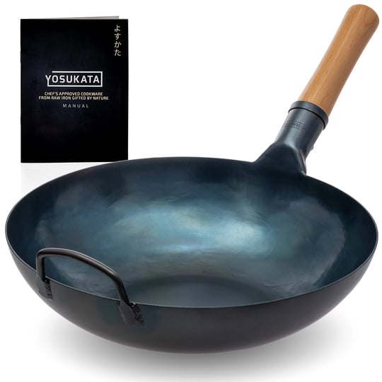 yosukata-flat-bottom-wok-pan-13-5-blue-carbon-steel-wok-preseasoned-carbon-steel-skillet-traditional-1