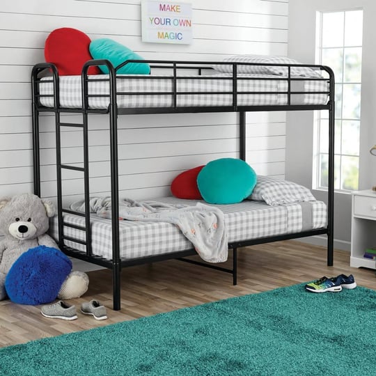 your-zone-kids-metal-twin-over-twin-quad-bunk-bed-with-ladder-and-guardrails-black-size-77-6-inch-w--1