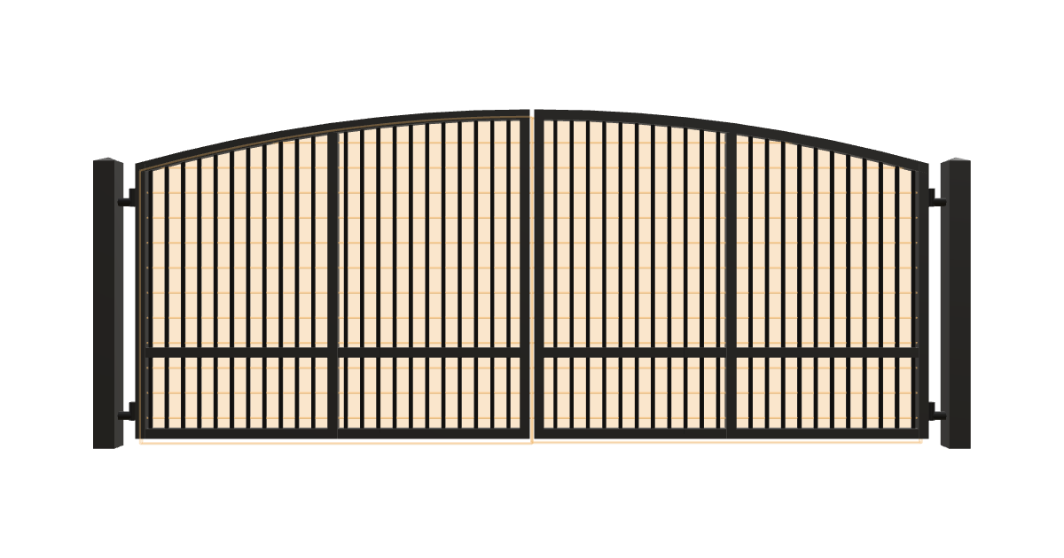 Drawing of the configured Driveway Gate, 15'4" wide × 6'0" high, with dimensions