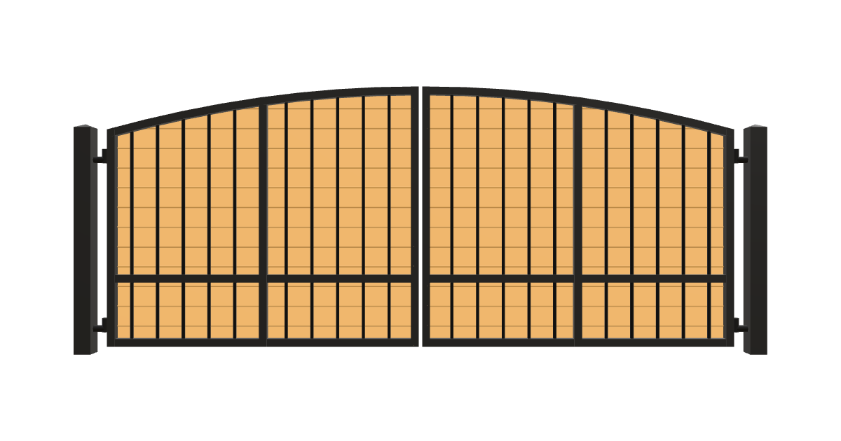 Drawing of the configured Driveway Gate, 15'4" wide × 6'0" high, with dimensions