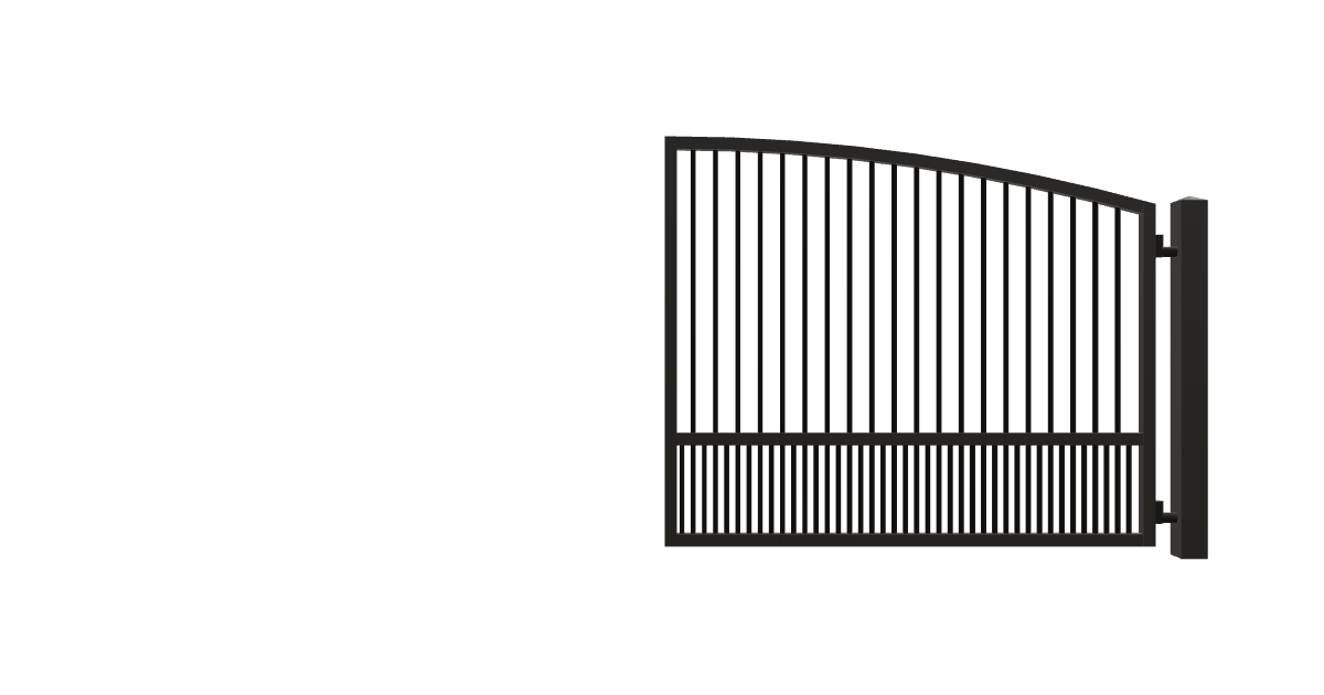 Drawing of the configured Driveway Gate, 15'4" wide × 6'0" high, with dimensions