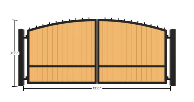 Arch + finials · Vertical ironwood