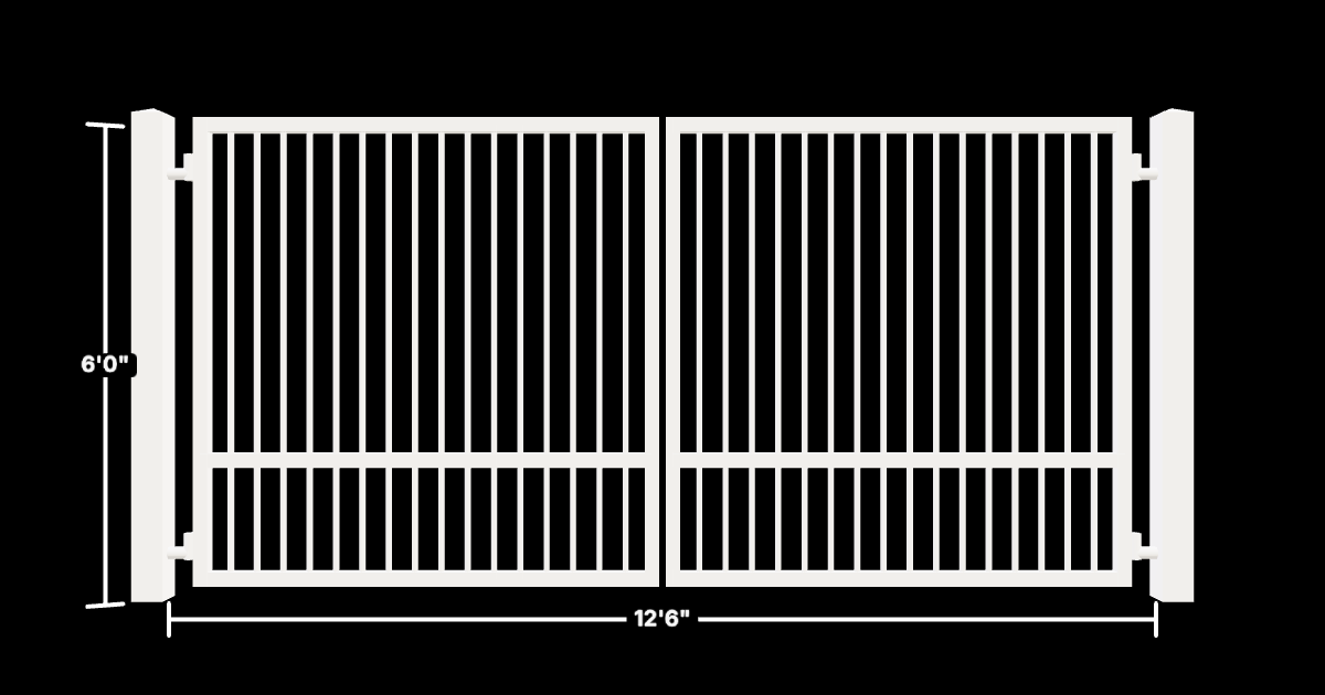Drawing of the configured Driveway Gate, 13'6" wide × 6'0" high, with dimensions
