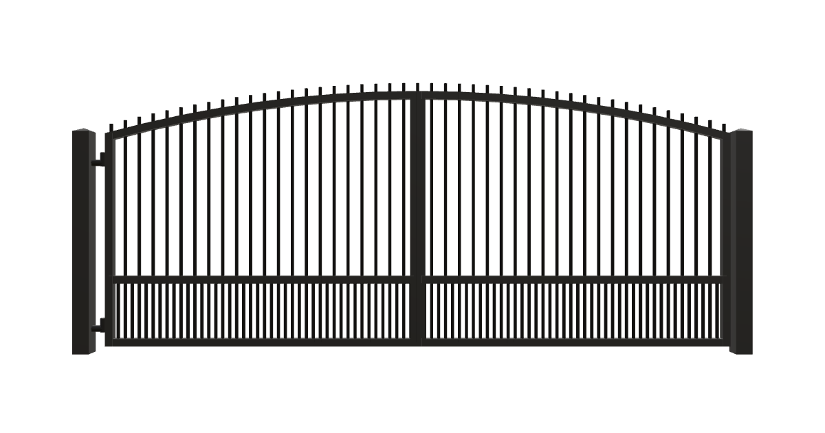 Drawing of the configured Driveway Gate, 15'4" wide × 6'0" high, with dimensions