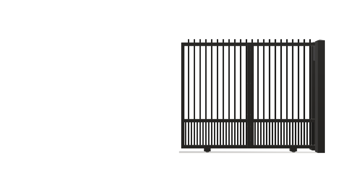 Drawing of the configured Driveway Gate, 15'4" wide × 6'0" high, with dimensions