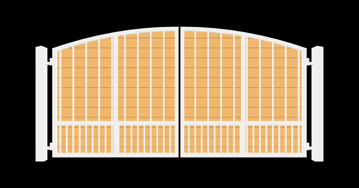 Drawing of the configured Driveway Gate, 12'6" wide × 6'0" high, with dimensions