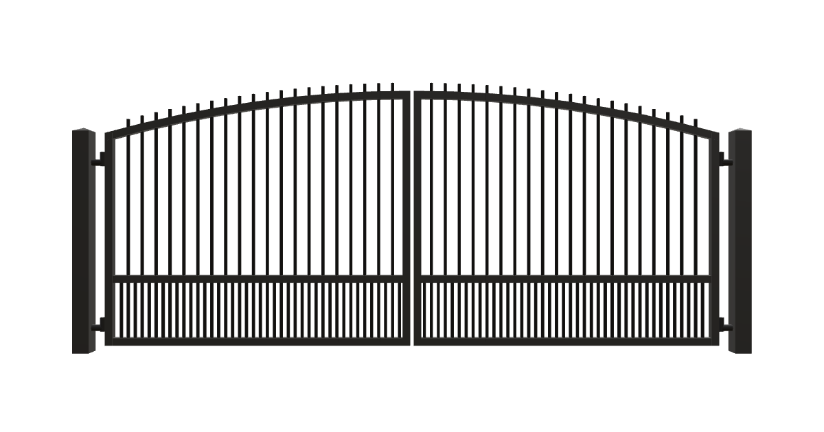 Drawing of the configured Driveway Gate, 15'4" wide × 6'0" high, with dimensions