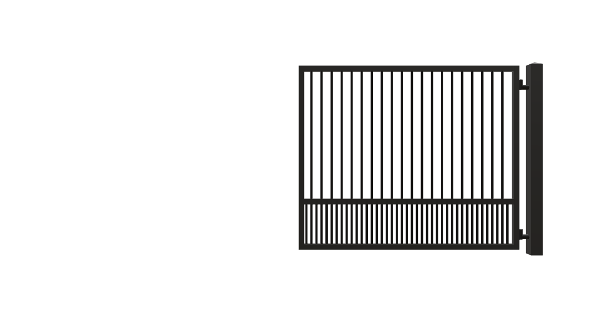 Drawing of the configured Driveway Gate, 15'4" wide × 6'0" high, with dimensions