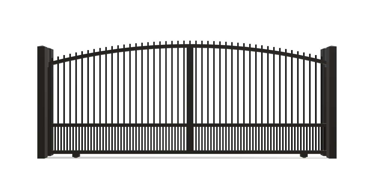 Drawing of the configured Driveway Gate, 15'4" wide × 6'0" high, with dimensions