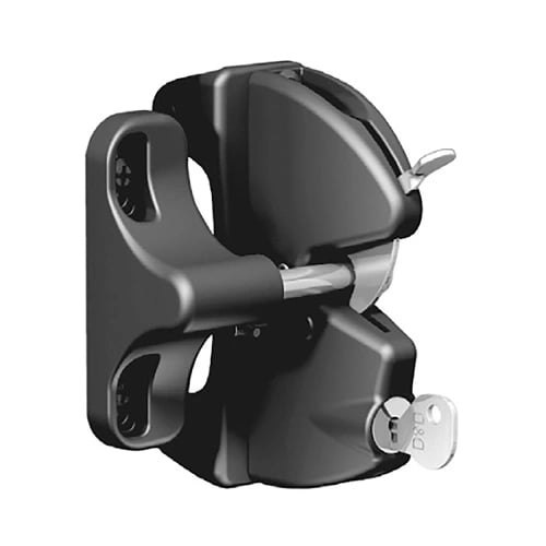 D&D LokkLatch REGULAR S3 key-lockable gate latch, latch body and striker, black
