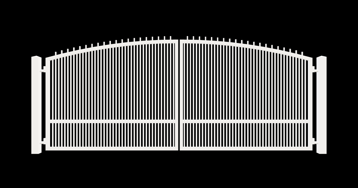 Drawing of the configured Driveway Gate, 15'4" wide × 6'0" high, with dimensions