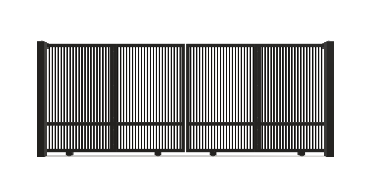 Drawing of the configured Driveway Gate, 15'4" wide × 6'0" high, with dimensions