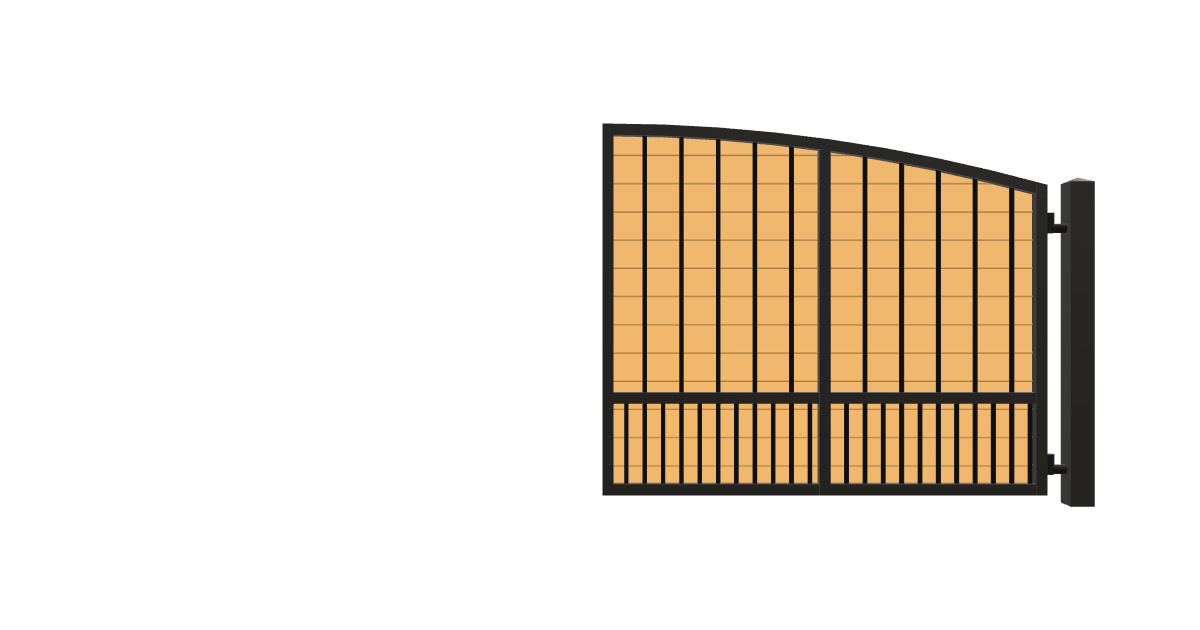 Drawing of the configured Driveway Gate, 15'4" wide × 6'0" high, with dimensions
