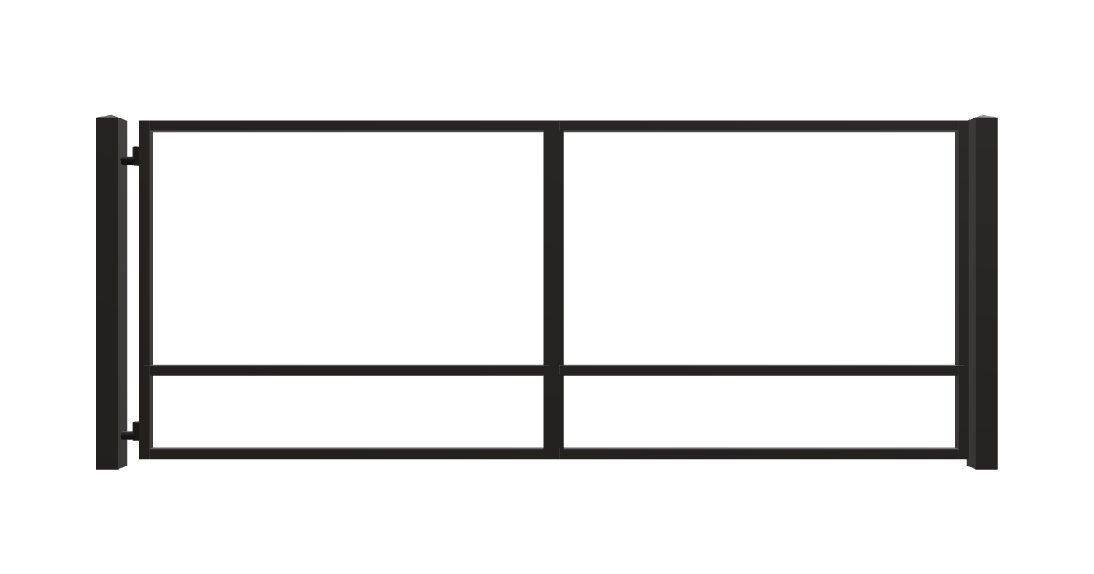 Drawing of the configured Driveway Gate, 15'4" wide × 6'0" high, with dimensions