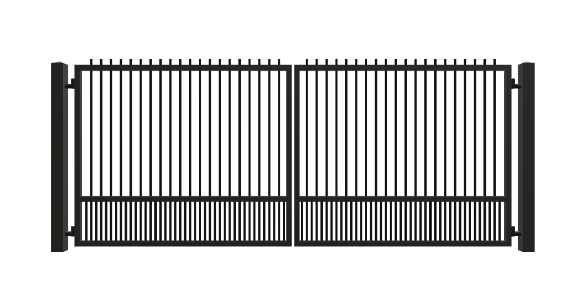 Drawing of the configured Driveway Gate, 15'4" wide × 6'0" high, with dimensions