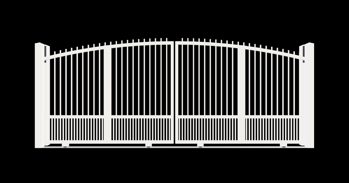 Drawing of the configured Driveway Gate, 15'4" wide × 6'0" high, with dimensions